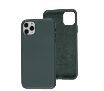 Чохол для iPhone 11 Pro Max Leather classic Full pine green