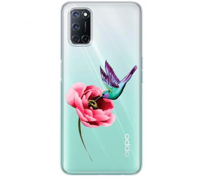 Чохол для Oppo A52 / A72 / A92 Mixcase квіти колібрі в півоні