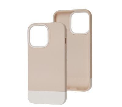 Чохол для iPhone 13 Pro Bichromatic grey-beige / white