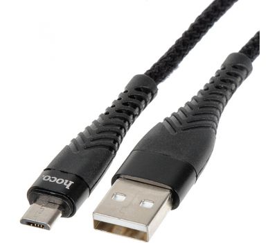Кабель USB Hoco UD02 microUSB (3A) 1m чорний