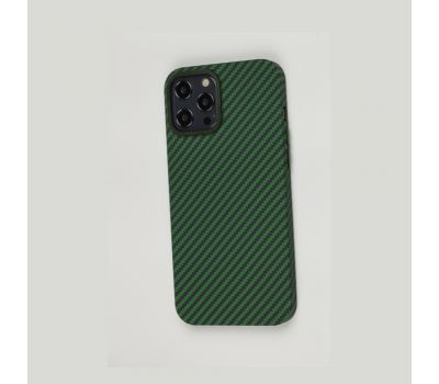 Чохол для iPhone 12 Pro Max Carbon MagSafe green 3436611