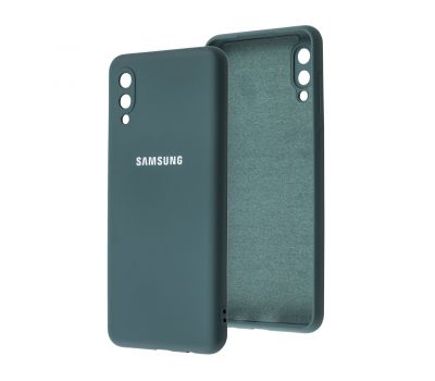 Чохол для Samsung Galaxy A02 (A022) Lime silicon з мікрофіброю темно зелений