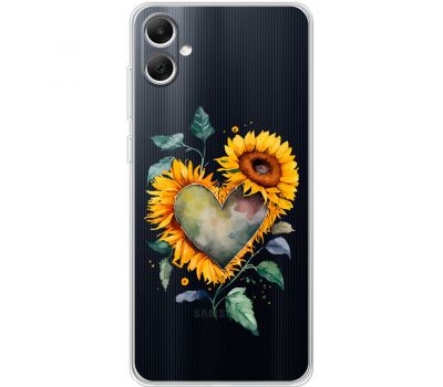 Чохол для Samsung Galaxy A05 (A055) MixCase осінь соняшник з серцем