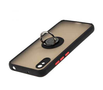 Чохол для Xiaomi Redmi 9A LikGus Edging Ring чорний / червоний 3441929