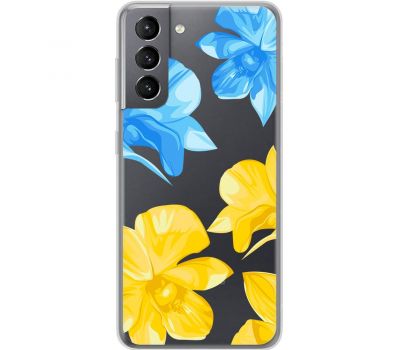 Чохол для Samsung Galaxy S21 (G991) MixCase патріотичні синьо-жовті квіти