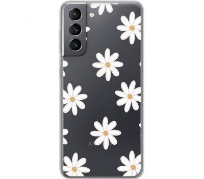 Чохол для Samsung Galaxy S21 (G991) Mixcase квіти патерн ромашок