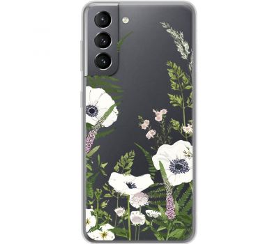 Чохол для Samsung Galaxy S21 (G991) Mixcase квіти білі квіти лісові трави