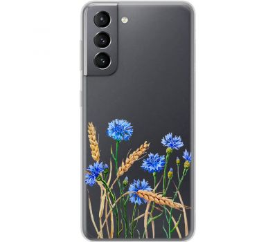 Чохол для Samsung Galaxy S21 (G991) Mixcase квіти волошки в пшениці