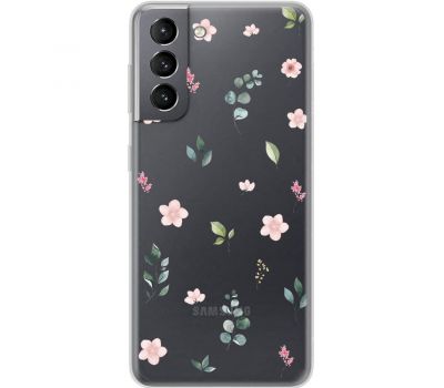Чохол для Samsung Galaxy S21 (G991) Mixcase квіти патерн квіти гілки евкаліпт