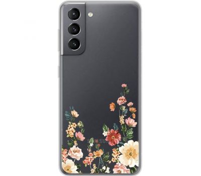 Чохол для Samsung Galaxy S21 (G991) Mixcase квіти квіточки