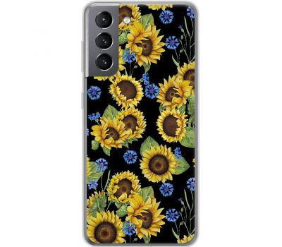 Чохол для Samsung Galaxy S21 (G991) MixCase квіти соняшники