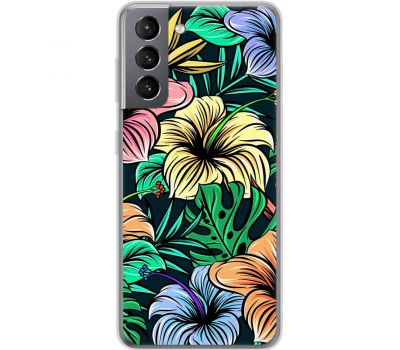 Чохол для Samsung Galaxy S21 (G991) MixCase квіти тропіки