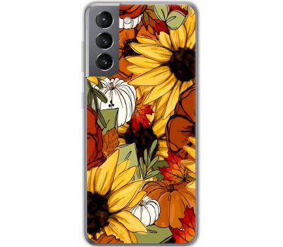 Чохол для Samsung Galaxy S21 (G991) MixCase осінь гарбузи і соняшники
