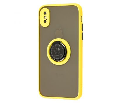Чохол для iPhone X / Xs LikGus Edging Ring жовтий