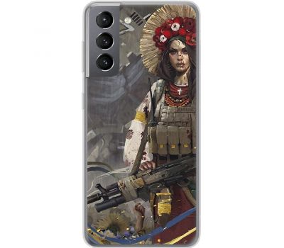 Чохол для Samsung Galaxy S21 (G991) MixCase патріотичні дівчина воїн