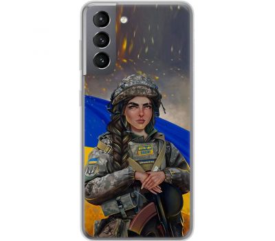 Чохол для Samsung Galaxy S21 (G991) MixCase патріотичні дівчина воїн