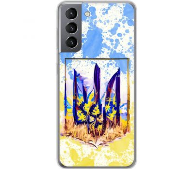 Чохол для Samsung Galaxy S21 (G991) MixCase патріотичні тризуб в полум'ї