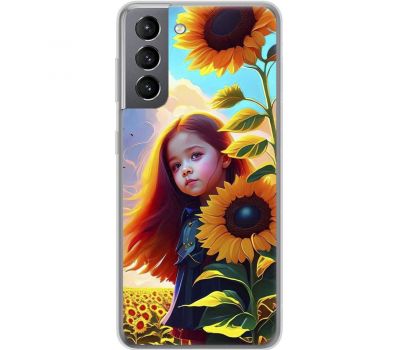 Чохол для Samsung Galaxy S21 (G991) MixCase патріотичні дівчинка в соняшниках