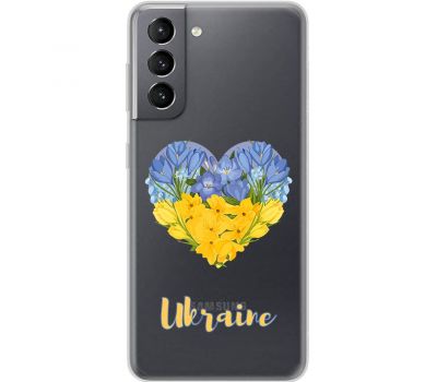 Чохол для Samsung Galaxy S21 (G991) MixCase патріотичні серце з квітами