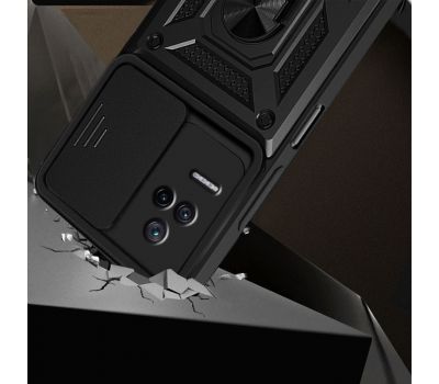 Чохол для Xiaomi Poco F4 Serge Ring Armor ударостійкий чорний 3443455