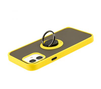 Чохол для iPhone 12 / 12 Pro LikGus Edging Ring жовтий 3443164