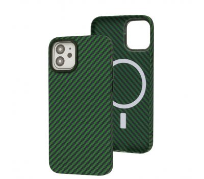 Чохол для iPhone 12/12 Pro Carbon MagSafe green