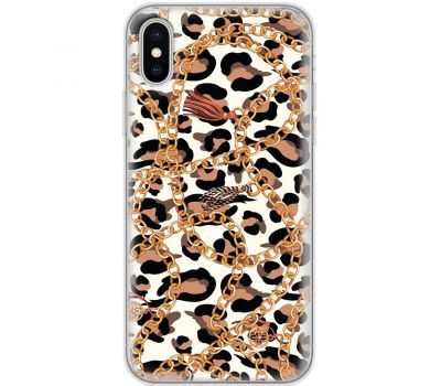 Чохол для iPhone X / Xs MixCase Леопард ланцюжок