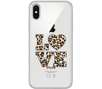Чохол для iPhone X / Xs MixCase Леопард love