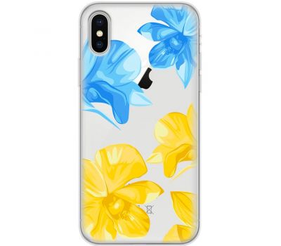 Чохол для iPhone X / Xs MixCase патріотичні синьо-жовті квіти