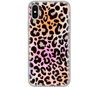 Чохол для iPhone Xs Max MixCase Леопард рожево-жовтогарячий