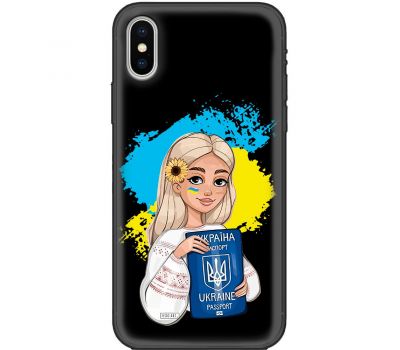 Чохол для iPhone X / Xs MixCase патріотичні паспорт українки