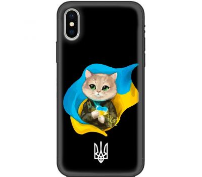 Чохол для iPhone X / Xs Патріотичні котик зелені очі