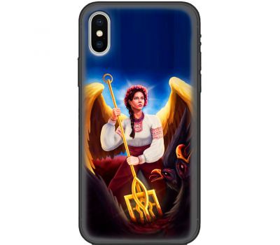 Чохол для iPhone X / Xs MixCase патріотичні українка ангел з тризубо