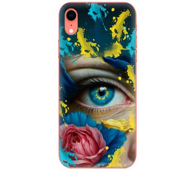 Чохол для iPhone Xr MixCase патріотичні Синє жіноче око