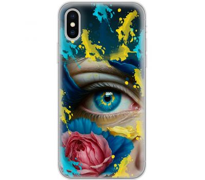 Чохол для iPhone Xs Max MixCase патріотичні Синє жіноче око