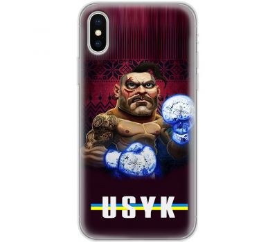 Чохол для iPhone X / Xs MixCase Вусик козак сині боксерські рукавички