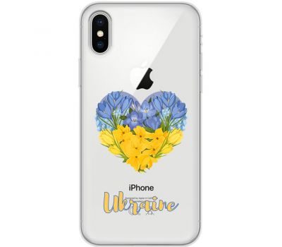 Чохол для iPhone Xs Max MixCase патріотичні серце з квітами