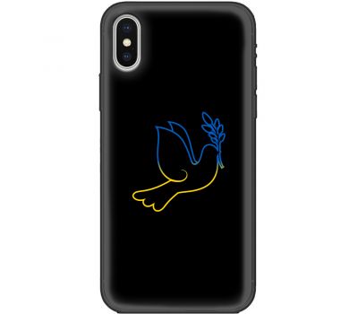 Чохол для iPhone X / Xs MixCase патріотичні блакитно-жовтий голуб