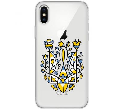 Чохол для iPhone X / Xs MixCase патріотичний "герб із квітів"