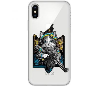 Чохол для iPhone X / Xs MixCase патріотичні кіт захисник