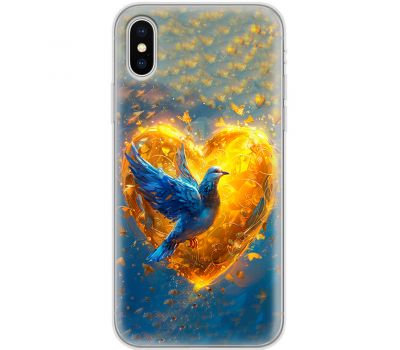 Чохол для iPhone Xs Max MixCase патріотичні серце та голуб