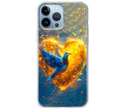 Чохол для iPhone 13 Pro Max MixCase патріотичні серце та голуб