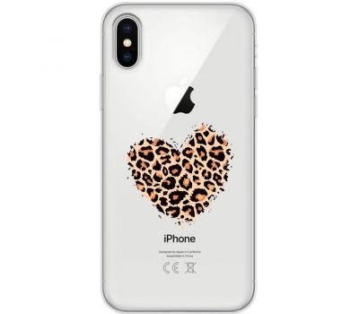 Чохол для iPhone X / Xs MixCase Леопард серце
