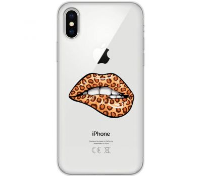 Чохол для iPhone Xs Max MixCase Леопард губи
