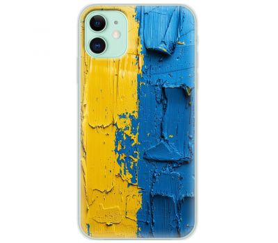 Чохол для iPhone 12 mini MixCase патріотичні жовто-блакитна фарба