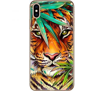 Чохол для iPhone X / Xs MixCase звірі тигр у листі