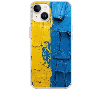 Чохол для iPhone 14 Plus MixCase патріотичні жовто-блакитна фарба