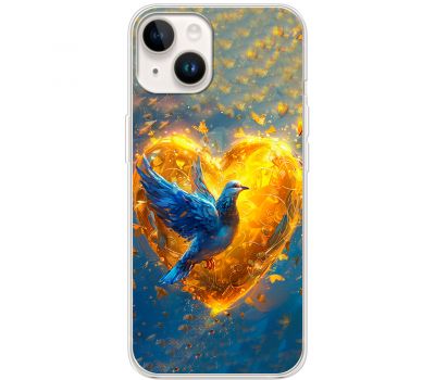 Чохол для iPhone 14 Plus MixCase патріотичні серце та голуб