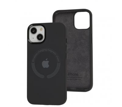 Чохол для iPhone 14 Metal Camera MagSafe Silicone charcoal gray