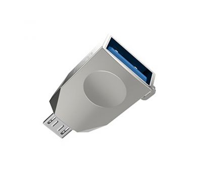 Перехідник OTG Hoco UA10 USB to MicroUSB сріблястий 3450028